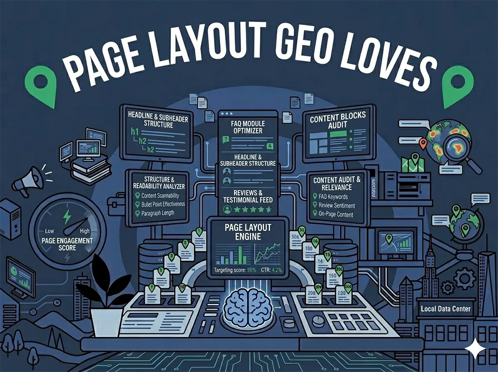 'Page Layout GEO Loves' blog post graphic