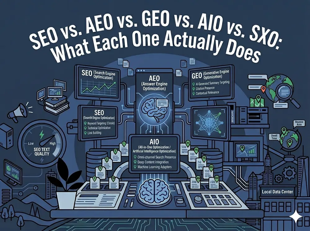 seo-aeo-geo-aio-sxo